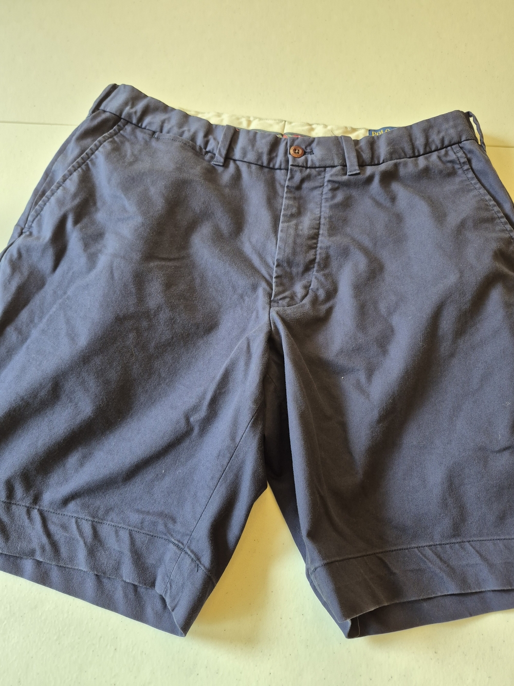 Polo Golf Men's Flat-Front Navy Performance Cotton Shorts 4901